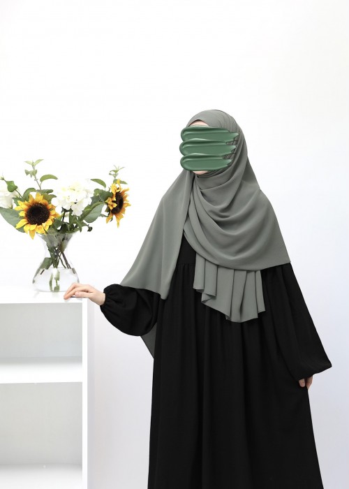 Krinkil Medine İpeği Şal - Soft Yeşil