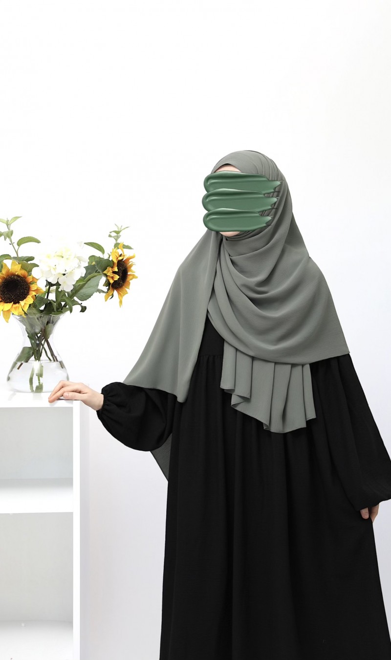 Krinkil Medine İpeği Şal - Soft Yeşil