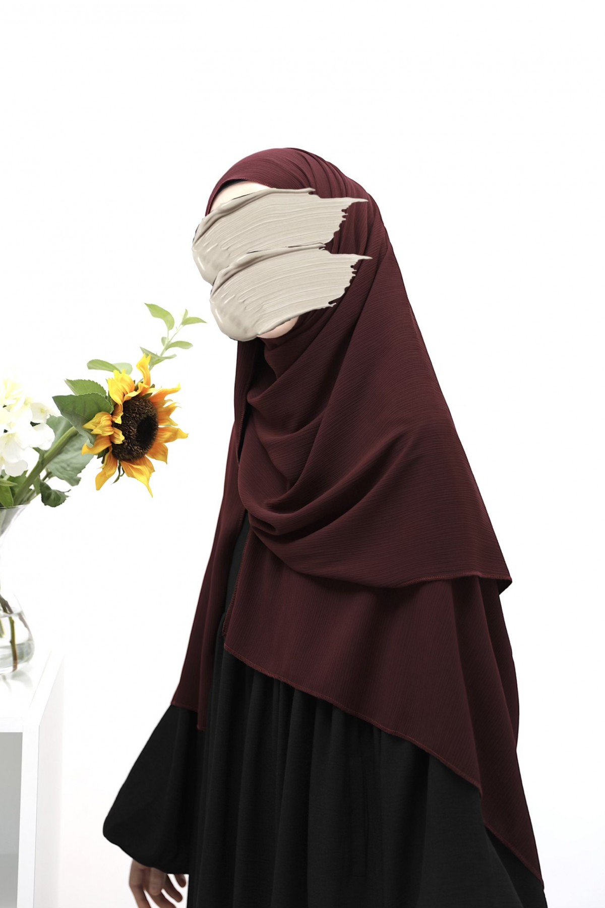 Krinkil Medine İpeği Şal - Mürdüm