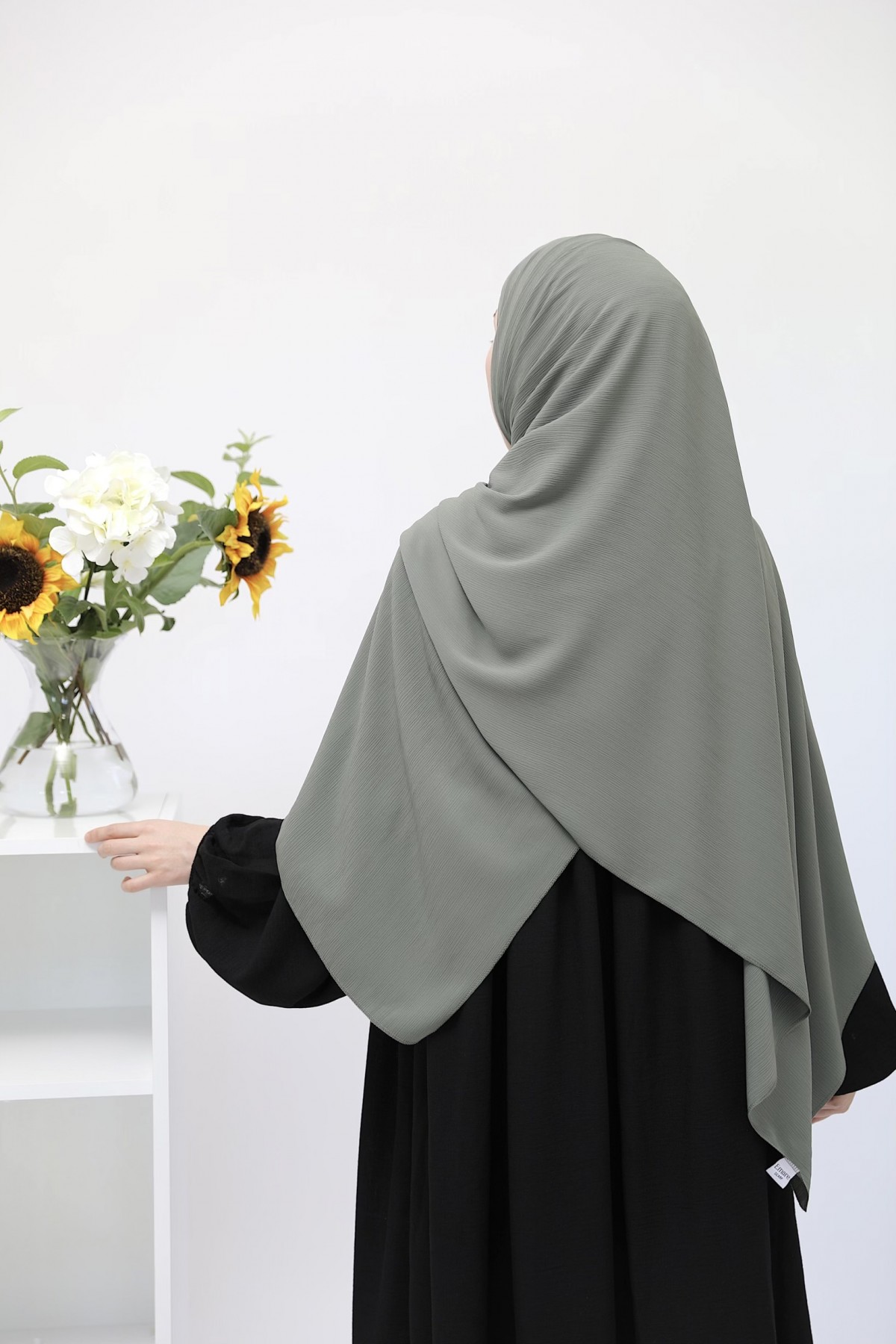 Krinkil Medine İpeği Şal - Soft Yeşil