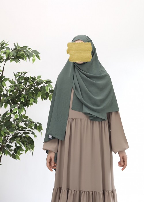 Ayrobin Krep Büyük Boy Şal - Soft Yeşil