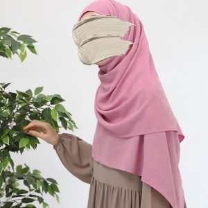 Ayrobin Krep Büyük Boy Şal - Pembe