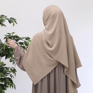 Ayrobin Krep Büyük Boy Şal - Sütlü Kahve