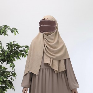 Ayrobin Krep Büyük Boy Şal - Sütlü Kahve