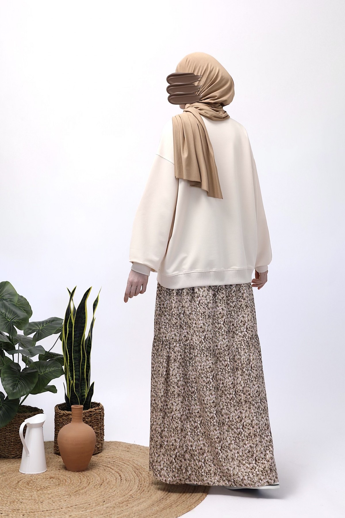 Basic Sweatshirt - Kırık Beyaz
