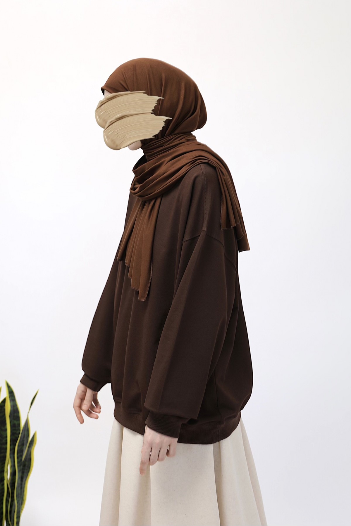 Basic Sweatshirt - Acı Kahve