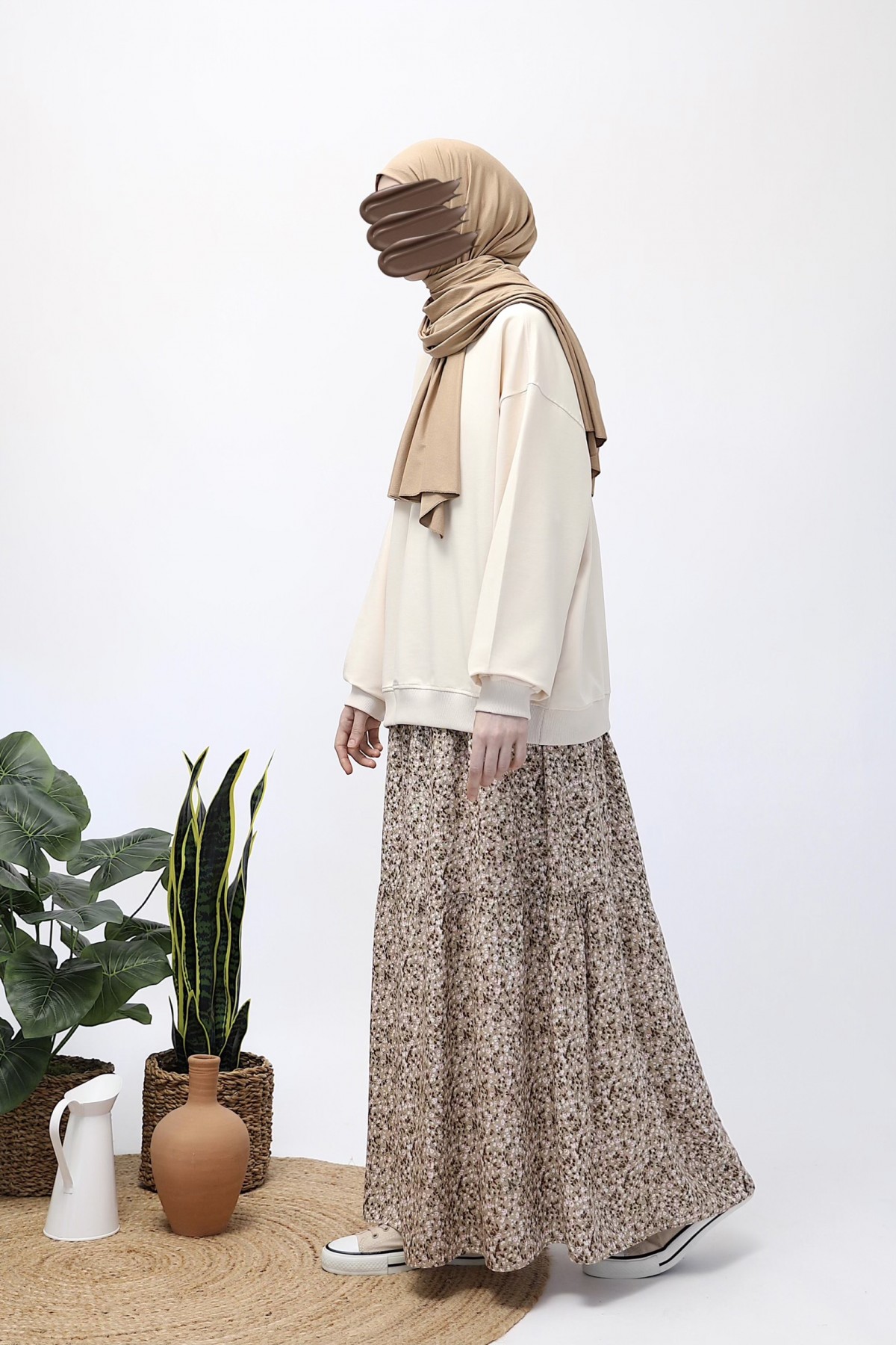 Basic Sweatshirt - Kırık Beyaz