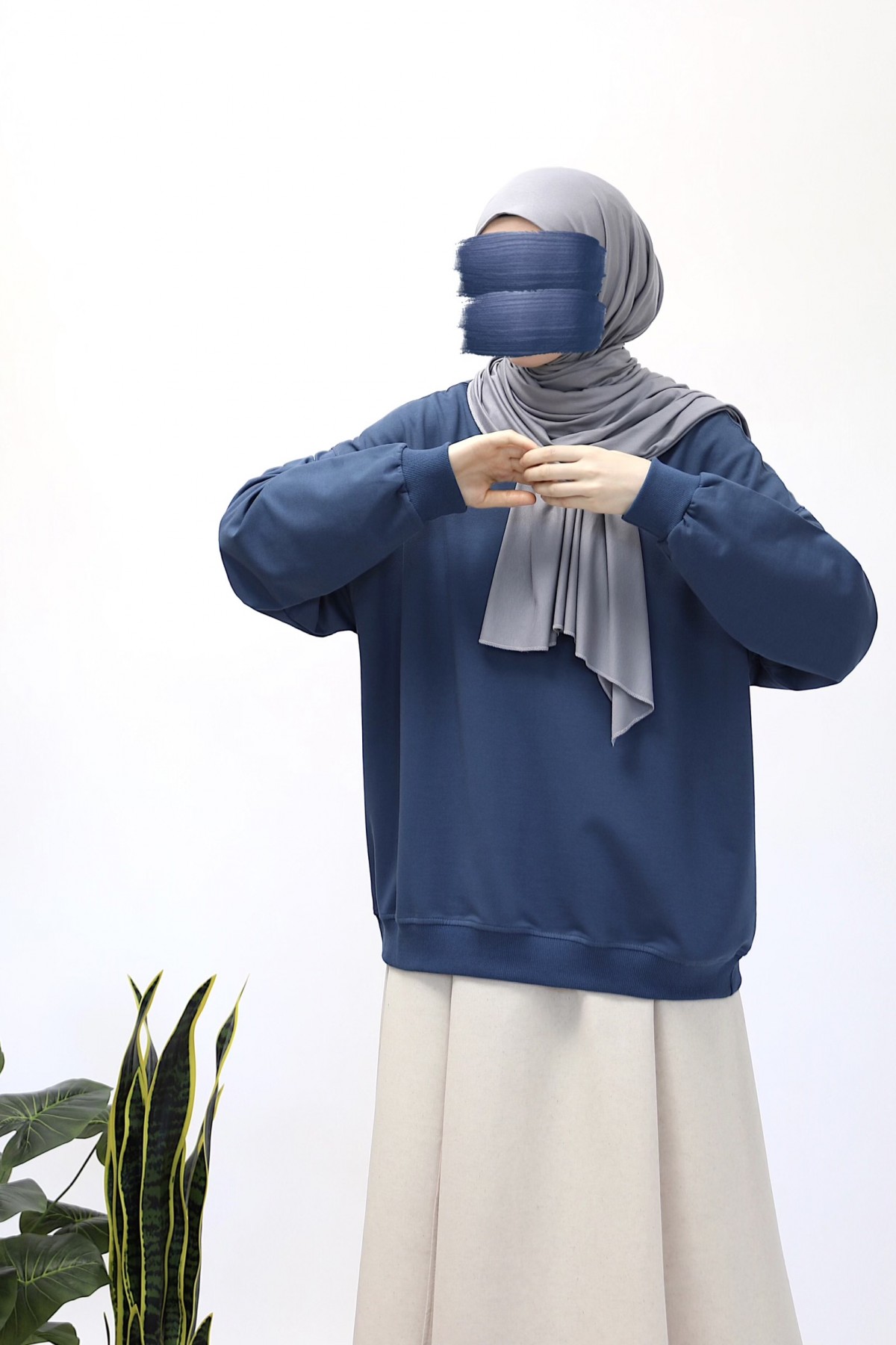 Basic Sweatshirt - İndigo