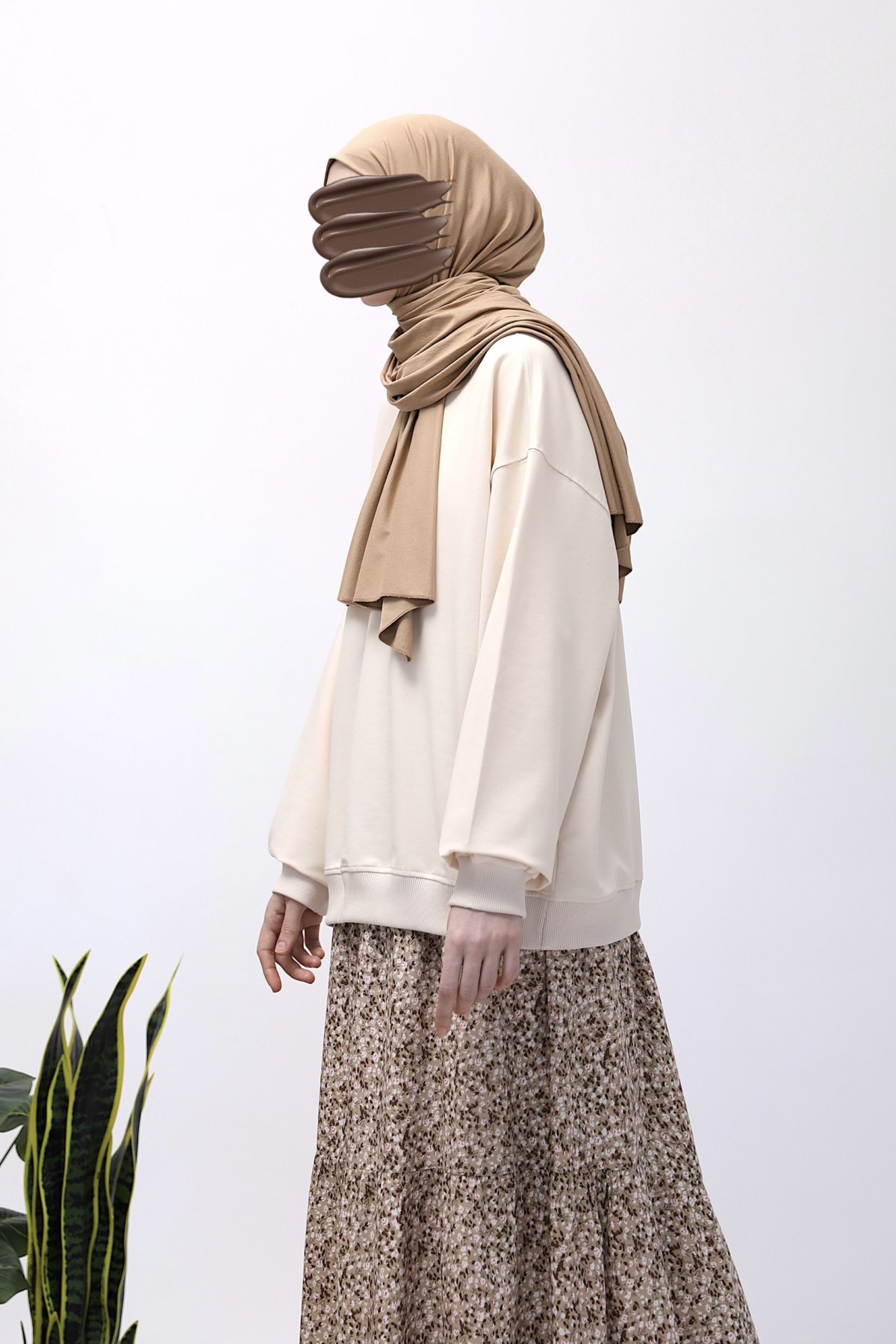 Basic Sweatshirt - Kırık Beyaz
