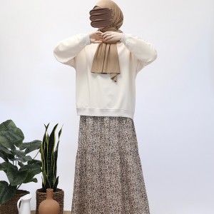 Basic Sweatshirt - Kırık Beyaz