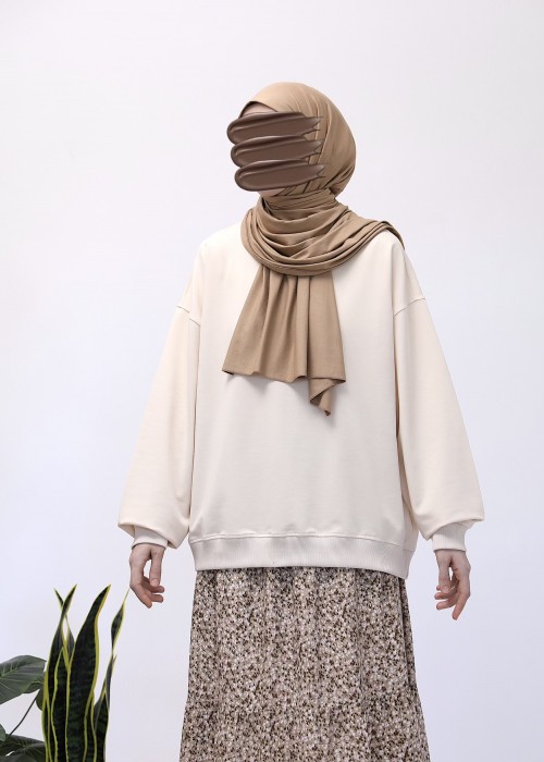 Basic Sweatshirt - Kırık Beyaz