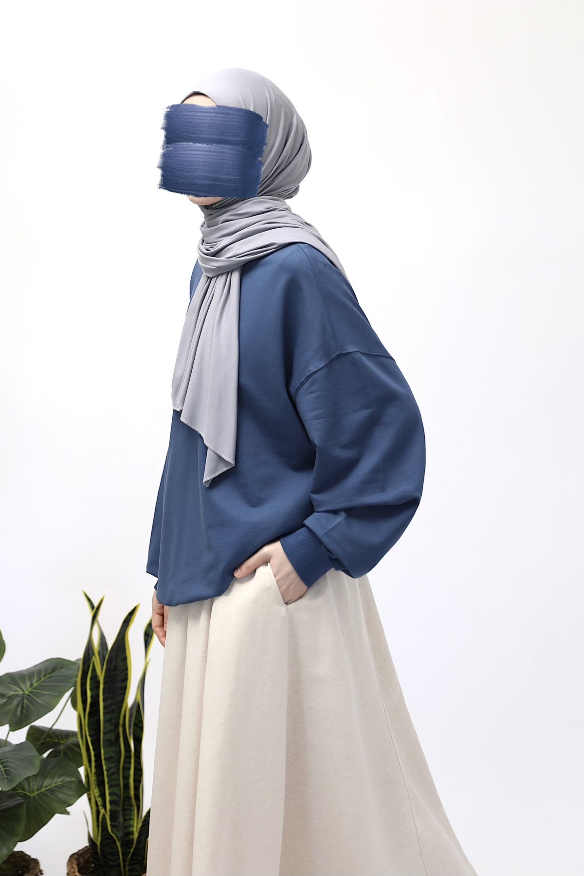 Basic Sweatshirt - İndigo