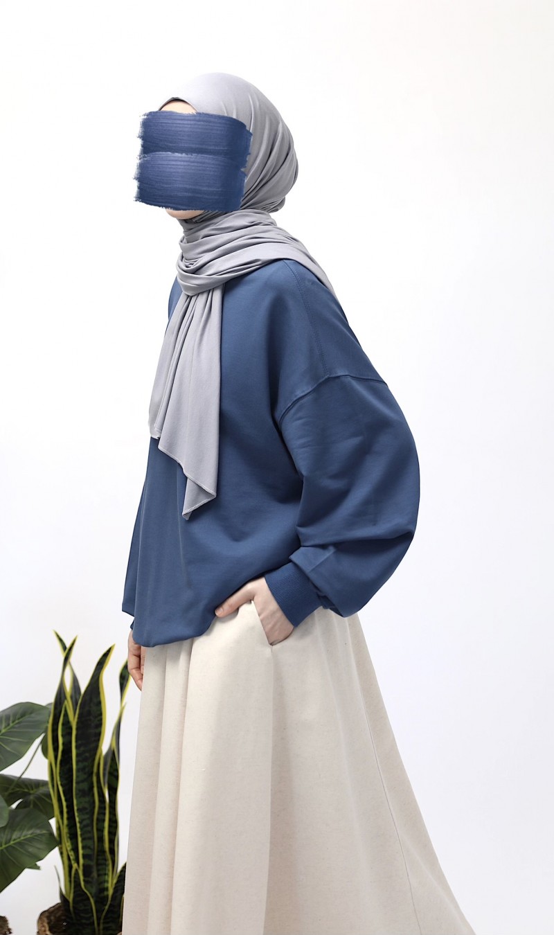 Basic Sweatshirt - İndigo