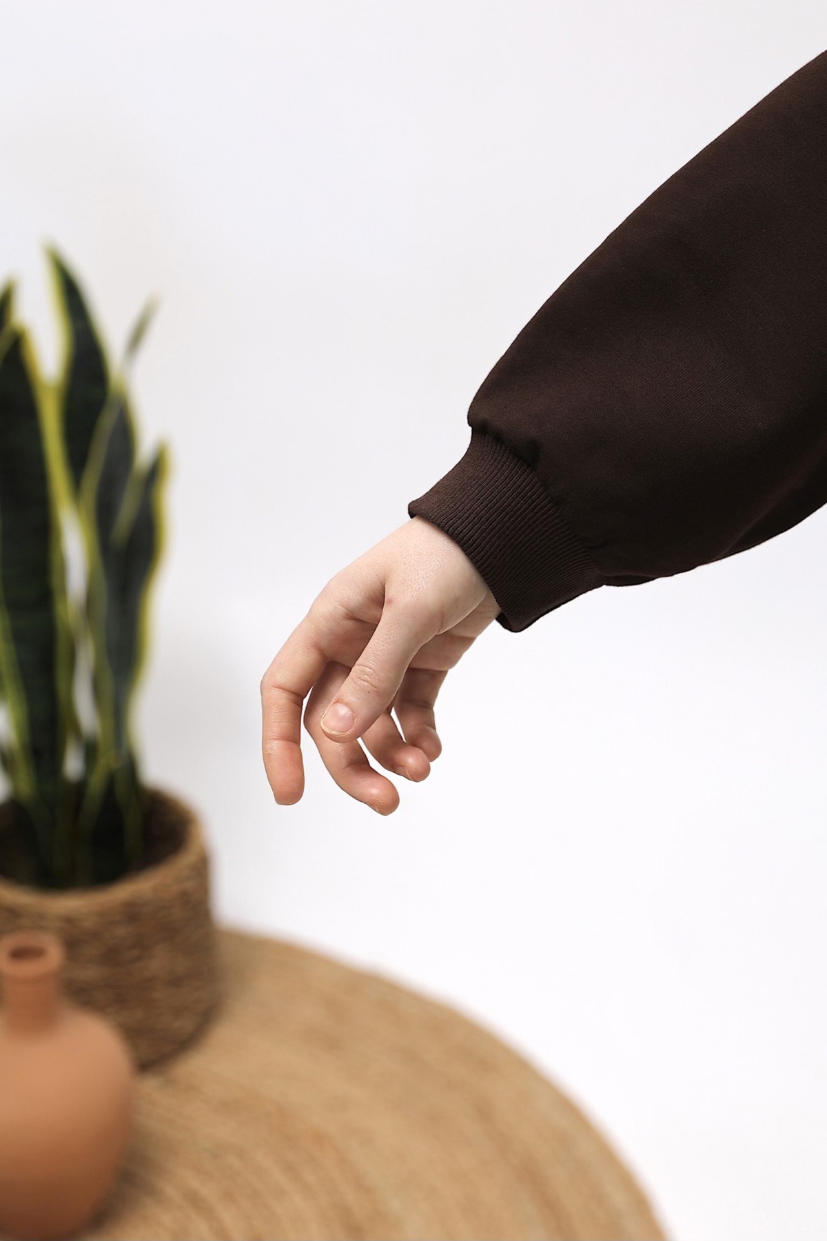 Basic Sweatshirt - Acı Kahve