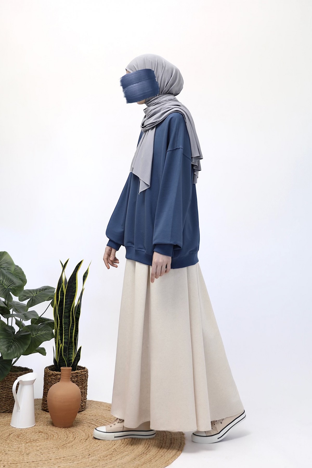 Basic Sweatshirt - İndigo