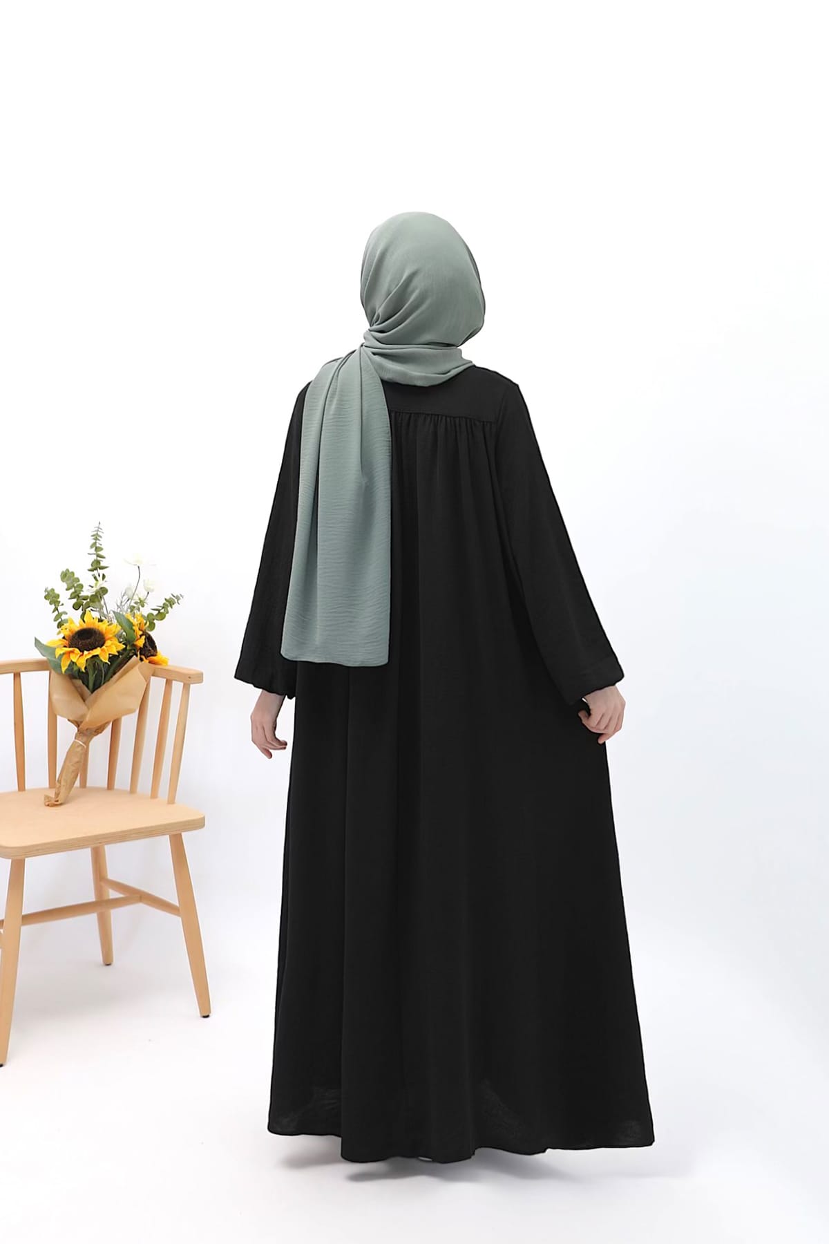 Defne Tesettür Elbise - Siyah