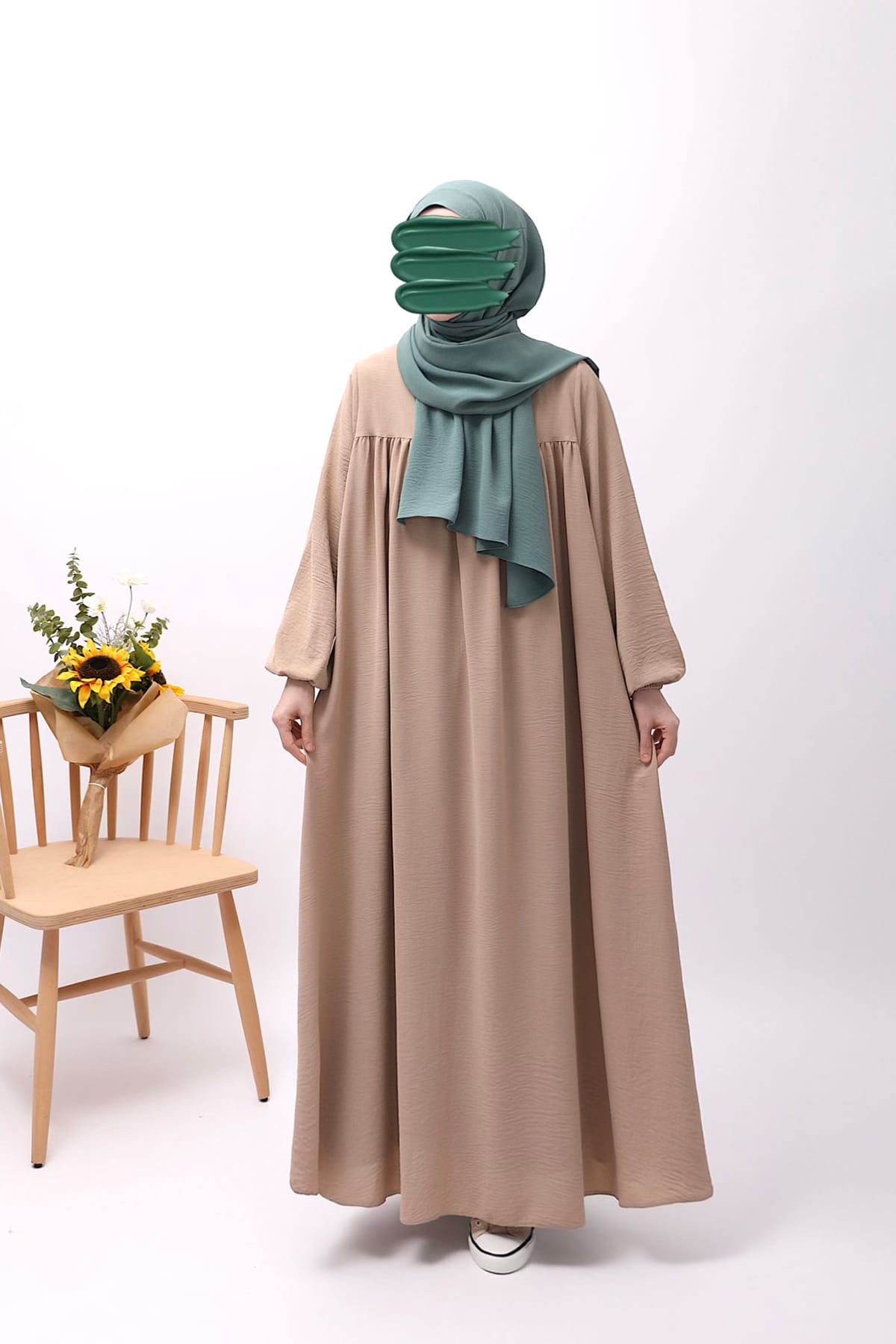 Defne Tesettür Elbise - Taş