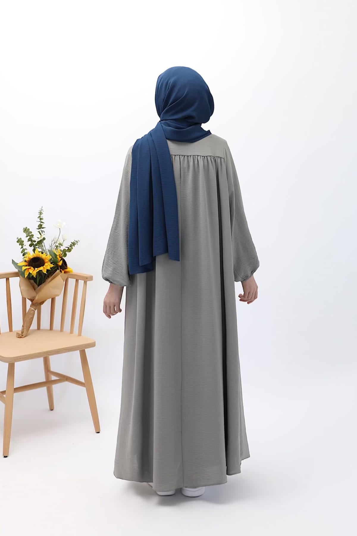 Defne Tesettür Elbise - Gri