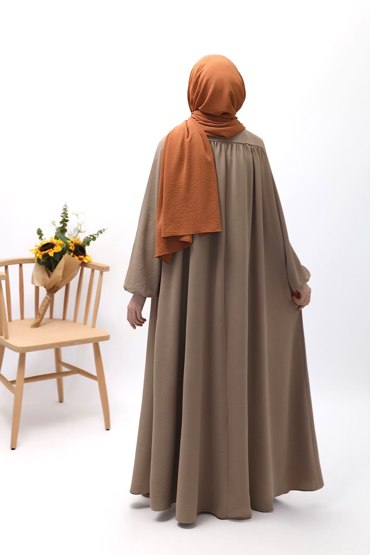 Defne Tesettür Elbise - Vizon