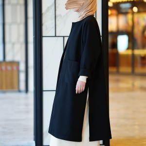 Kloş Kaşe Hırka - Siyah