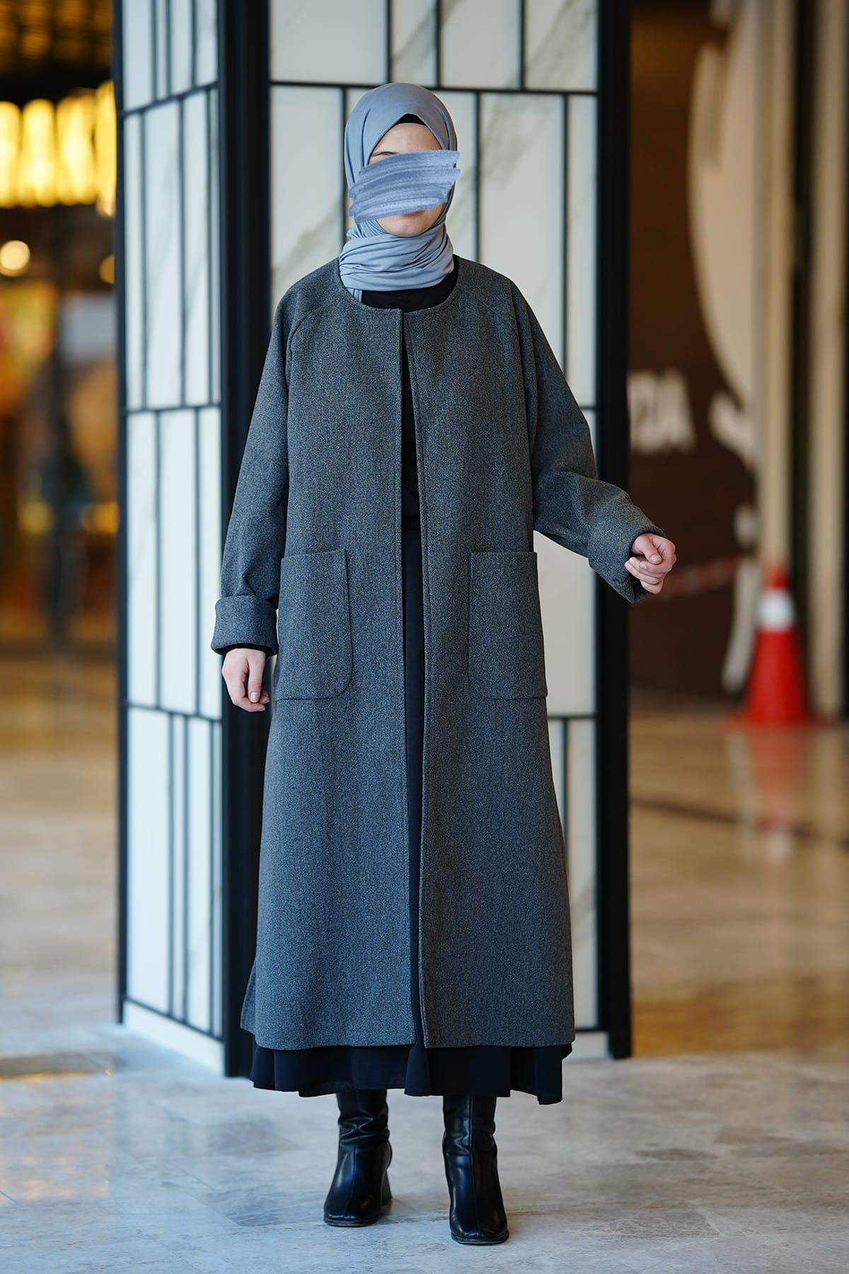 Kloş Kaşe Hırka - Gri