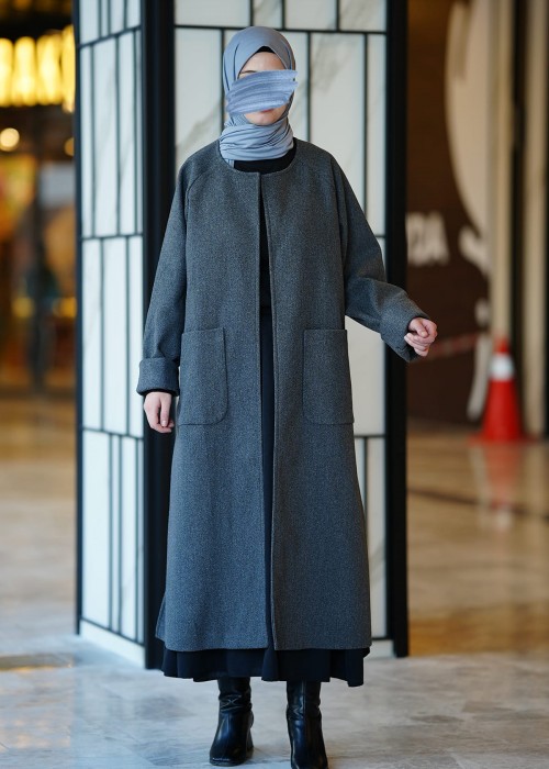 Kloş Kaşe Hırka - Gri