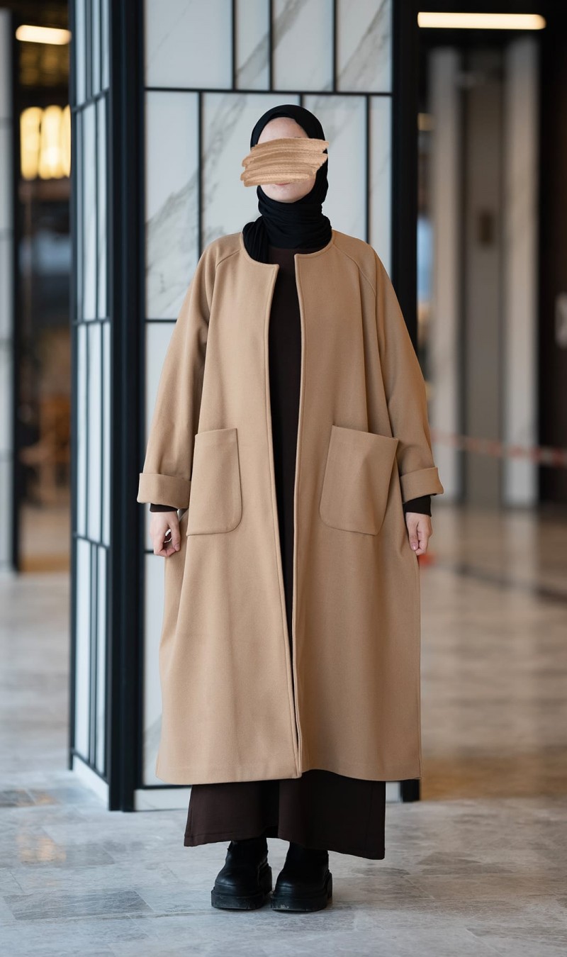 Kloş Kaşe Hırka - Camel