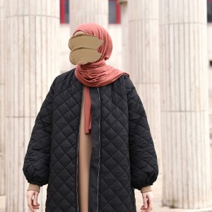 Kapitone Mont - Siyah