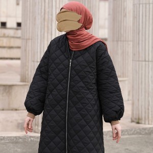 Kapitone Mont - Siyah