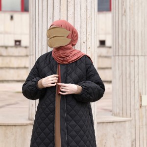 Kapitone Mont - Siyah