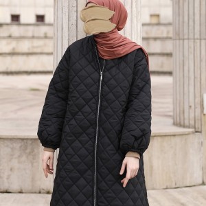 Kapitone Mont - Siyah