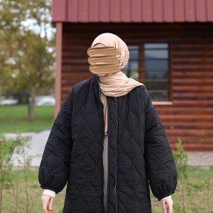 Damla Kapitone Mont - Siyah