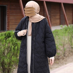 Damla Kapitone Mont - Siyah