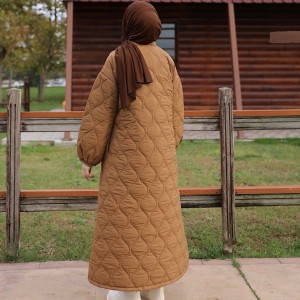 Damla Kapitone Mont - Karamel
