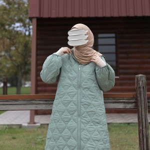 Damla Kapitone Mont - Mint