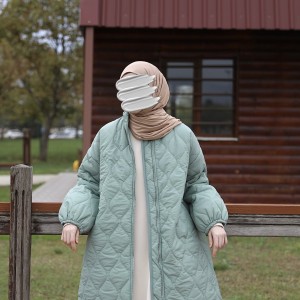 Damla Kapitone Mont - Mint