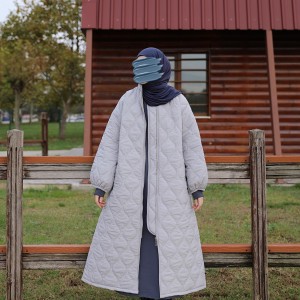 Damla Kapitone Mont - Gri