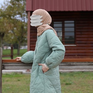 Damla Kapitone Mont - Mint