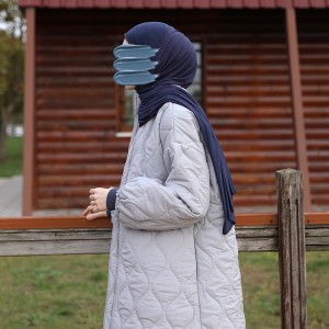 Damla Kapitone Mont - Gri