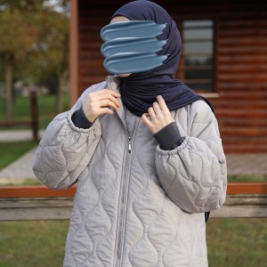 Damla Kapitone Mont - Gri
