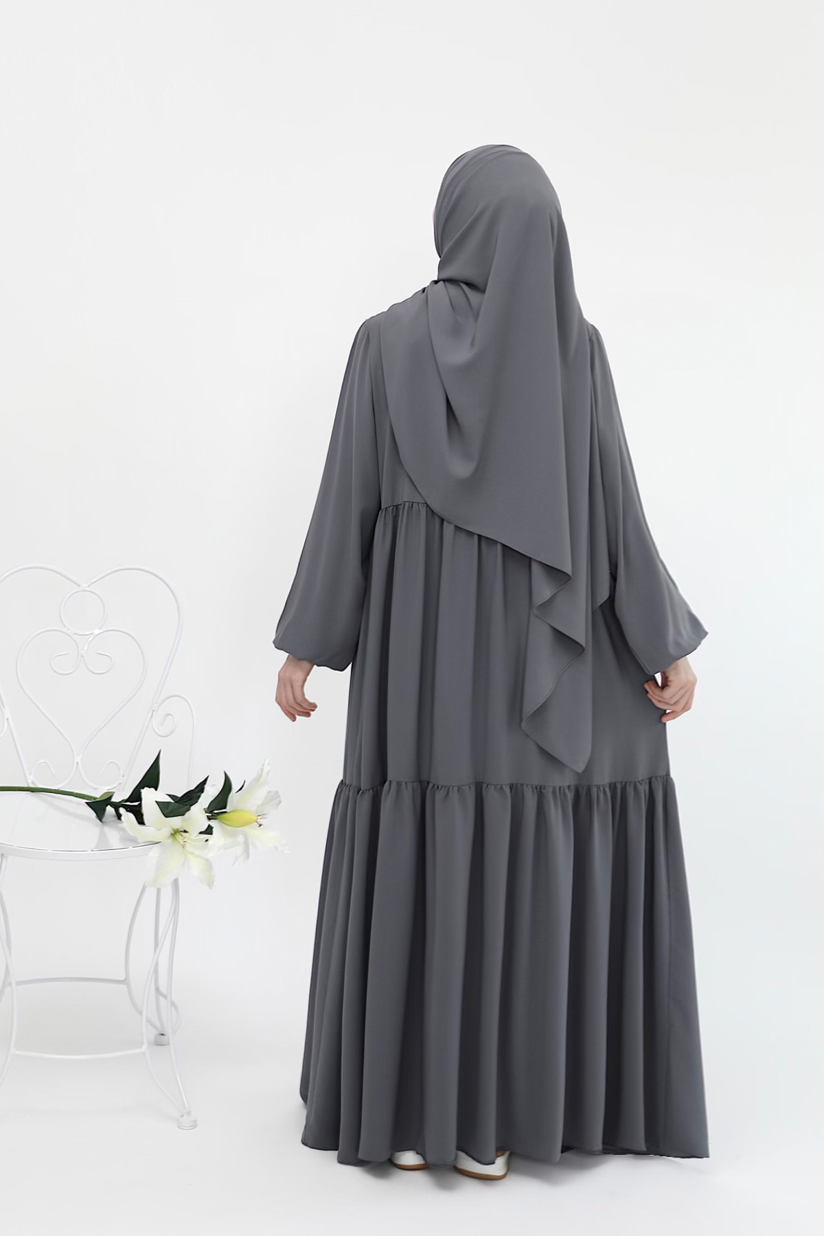 Nisa Elbise Ferace - Soft Gri