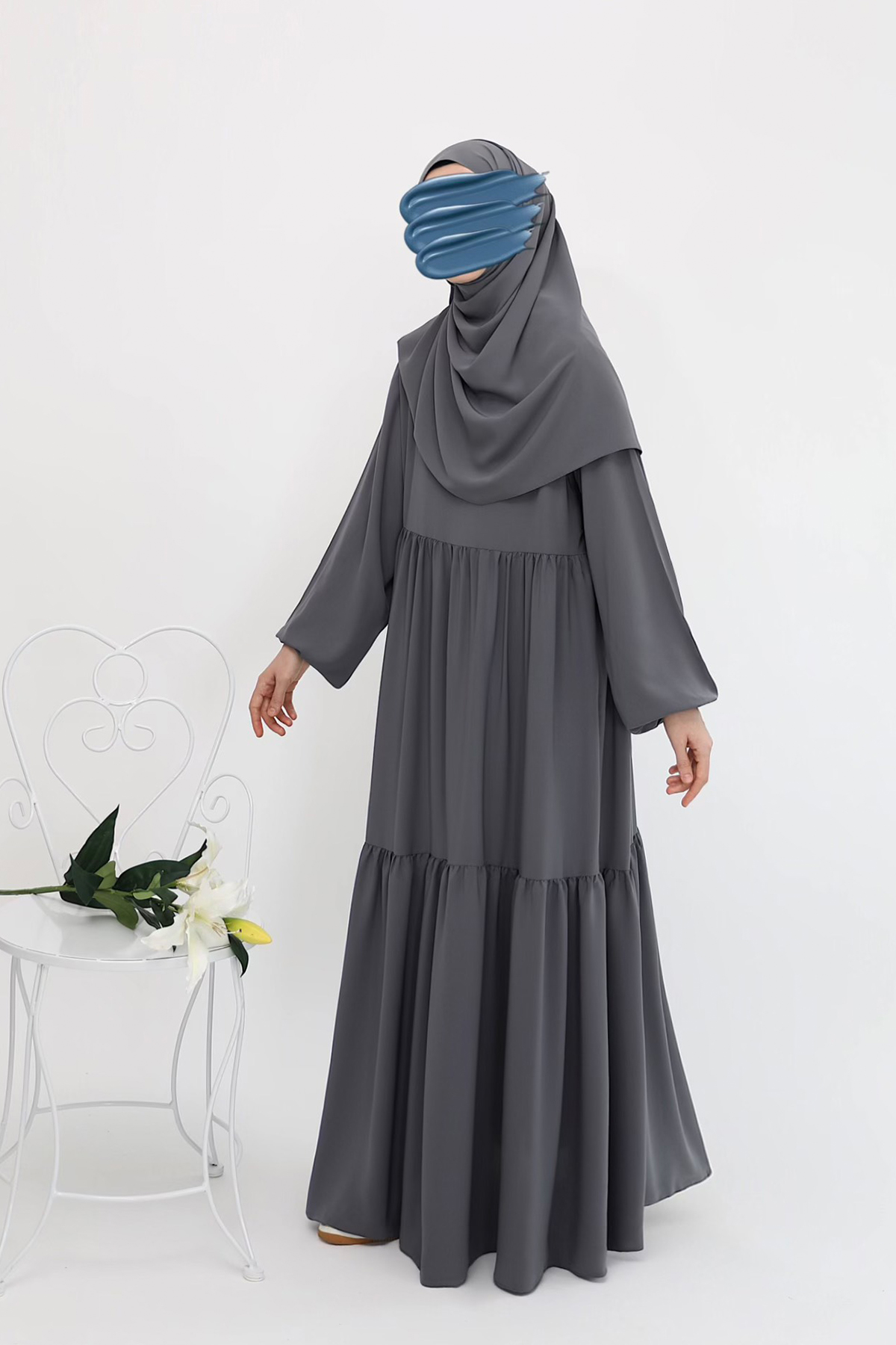 Nisa Elbise Ferace - Soft Gri