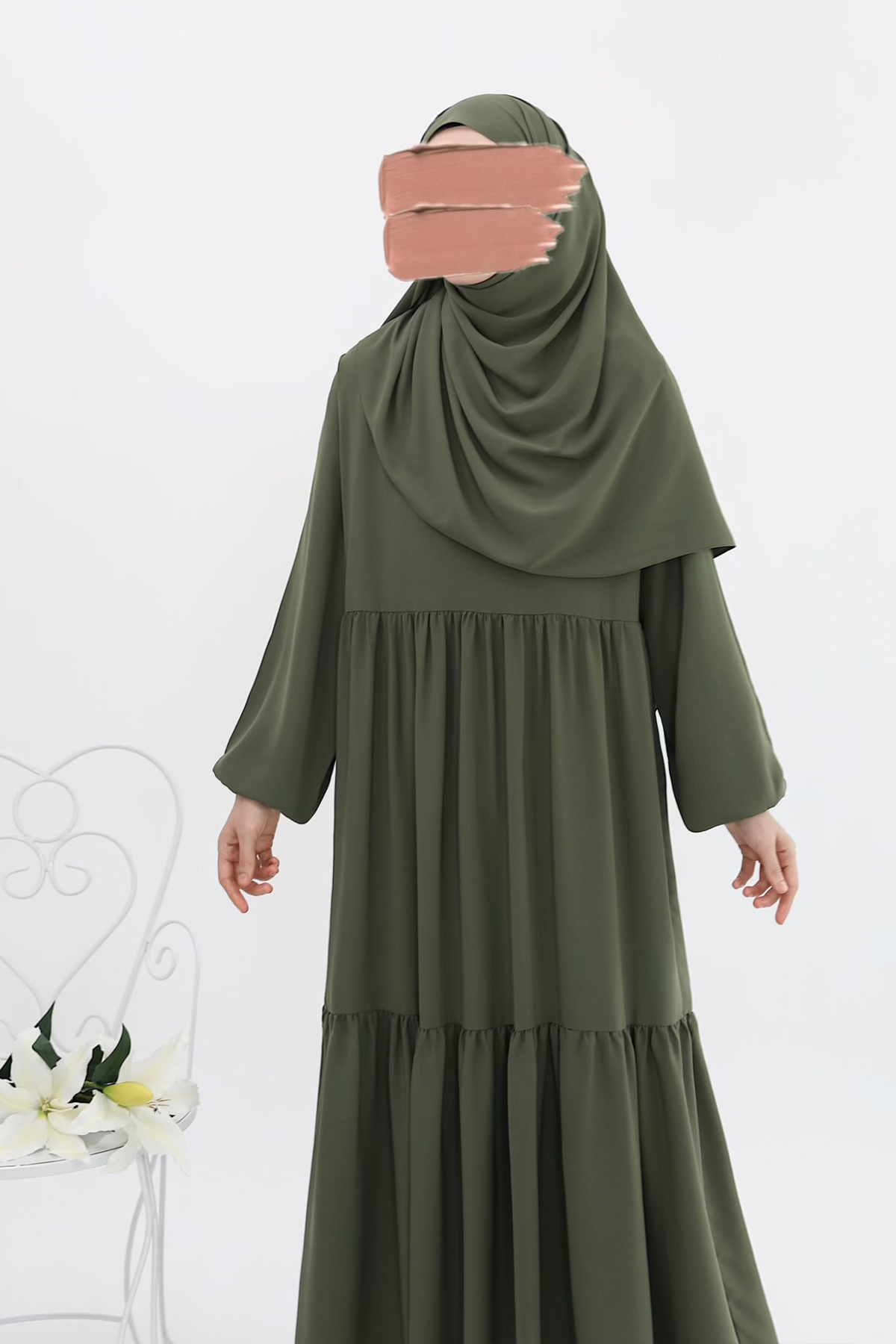 Nisa Elbise Ferace - Soft Yeşil