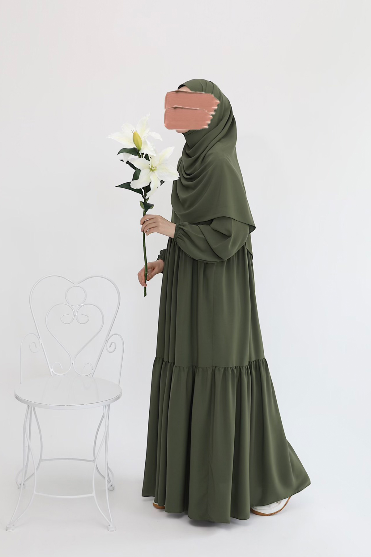 Nisa Elbise Ferace - Soft Yeşil