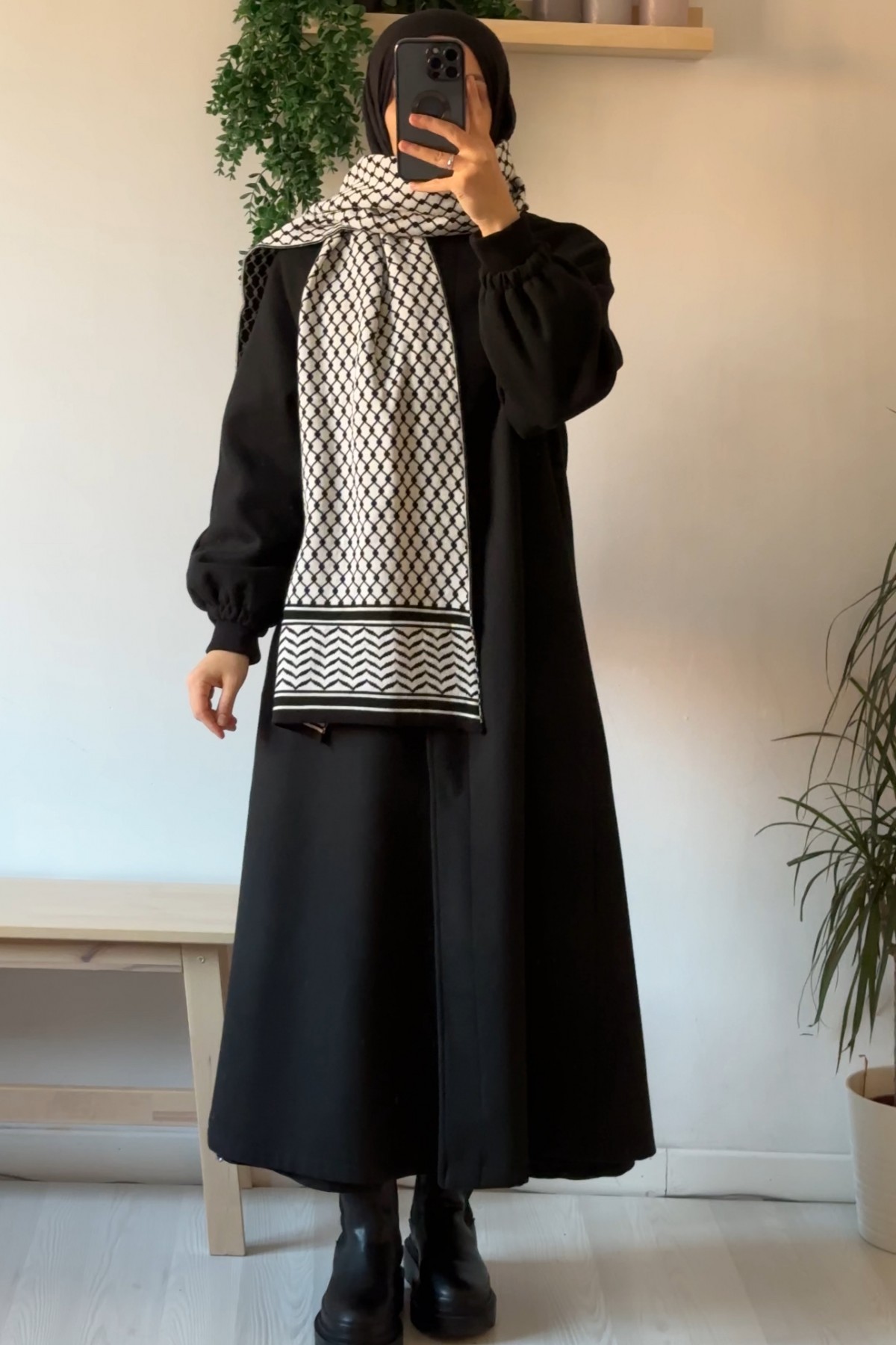 Kefiye Atkı - Çift Taraflı