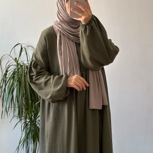 Soft Yeşil - Keten Elbise