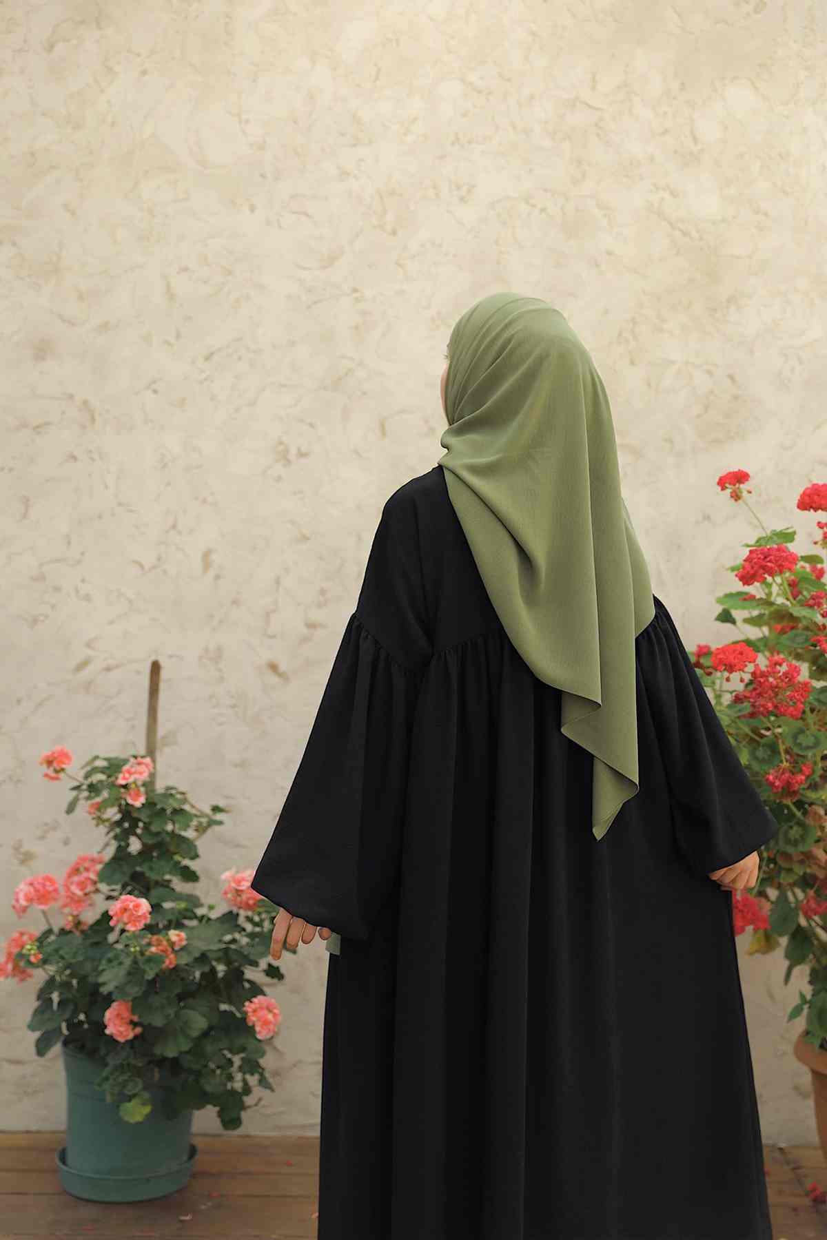 Siyah - Keten Elbise