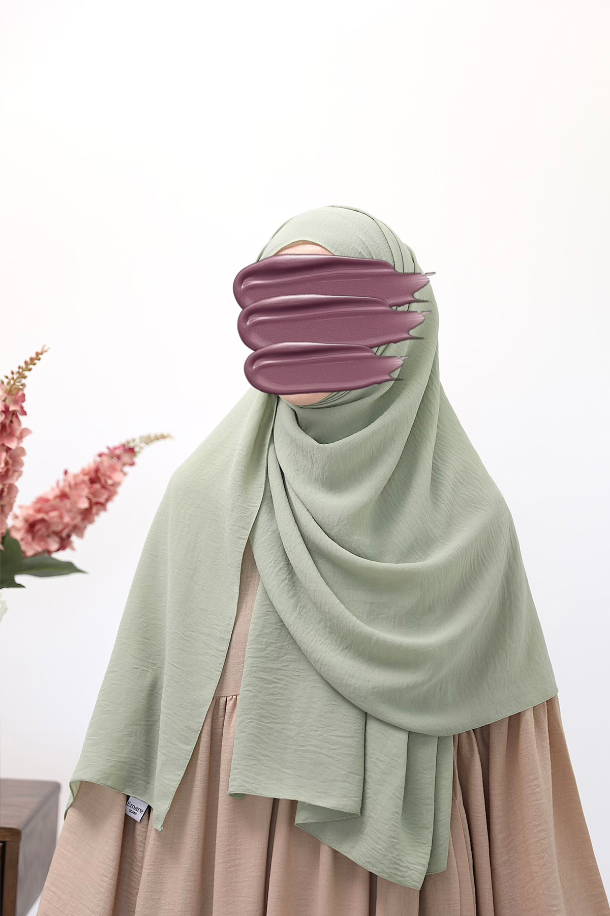 Cazz Krep Büyük Boy Şal - Mint Yeşili