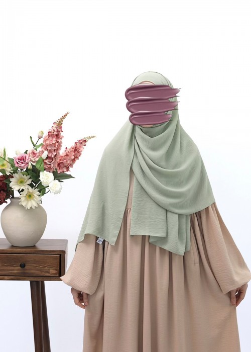 Cazz Krep Büyük Boy Şal - Mint Yeşili