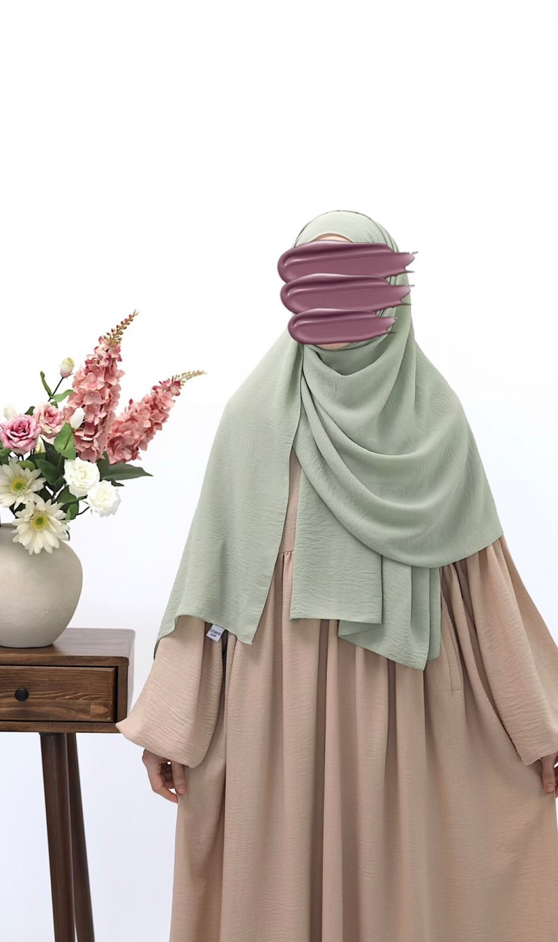 Cazz Krep Büyük Boy Şal - Mint Yeşili